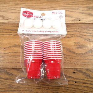 The Bar Red Jr. Activity Pack 20 2oz Cups And 4 Ping Pong Balls Beer Pong Game